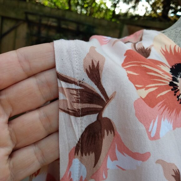 Amish Mennonite Cape Dress 42" Bust 32-38" Waist Rayon Peach Handmade Modest - Picture 7 of 8